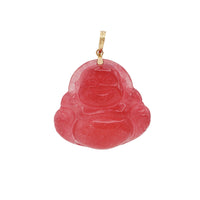 Red Jade Buddha Pendant (14K)
