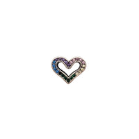 Zirconia Colorful Heart Charm for Bracelet (Silver)
