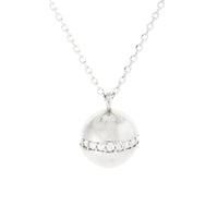 Half Sphere Zirconia Pendant Necklace (14k)