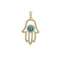 Iced-Out Hamsa Hand Pendant (Silver)