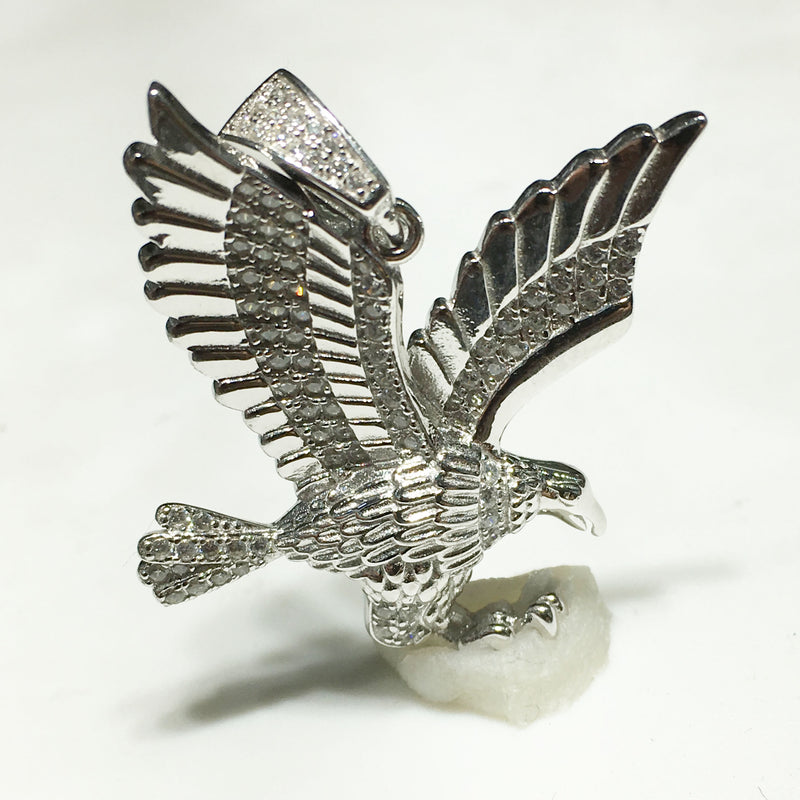 Hawk CZ Pendant (Silver) - Popular Jewelry - New York
