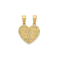 Break Apart "Big and Little Sister" Heart Pendant (14K)