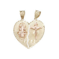 Partable "Te Amo" Crucified Jesus Heart Pendant (14K)