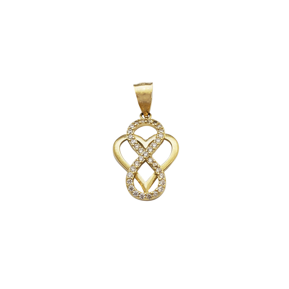 Infinity & Heart Cz Pendant (14K)