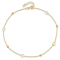 Heart Anklet Bracelet (14K).