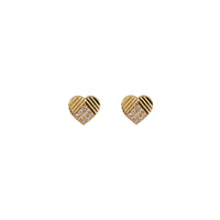 Pattern Heart Stud Earrings (14K)