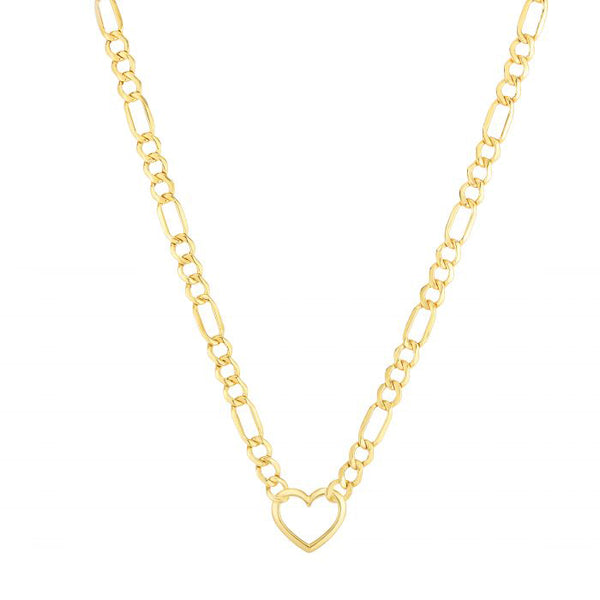 Heart Figaro Necklace (14K)