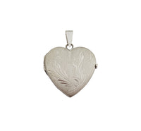 Подвеска-медальон из белого золота с матовым сердцем (14 карат)