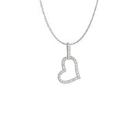 Iced-Out Heart Necklace (Silver)
