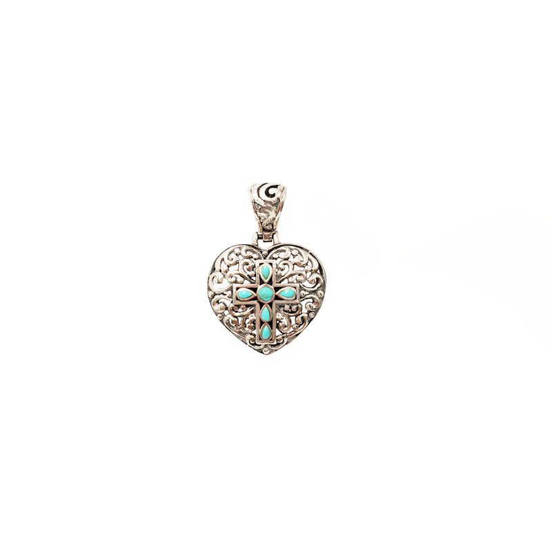 Turquoise Heart Pendant (Silver)