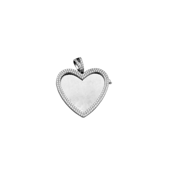 Reversible Heart Picture Pendant (Silver)