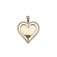 Swiveling CZ Heart Picture Pendant (14K)