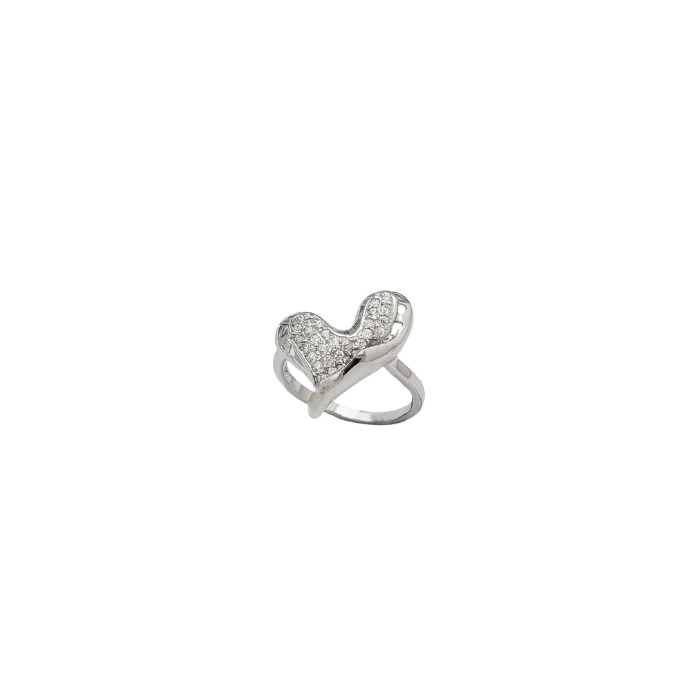 Cubic Zirconia Heart Ring (Silver)