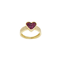 Pink Red Heart CZ Ring (14K).