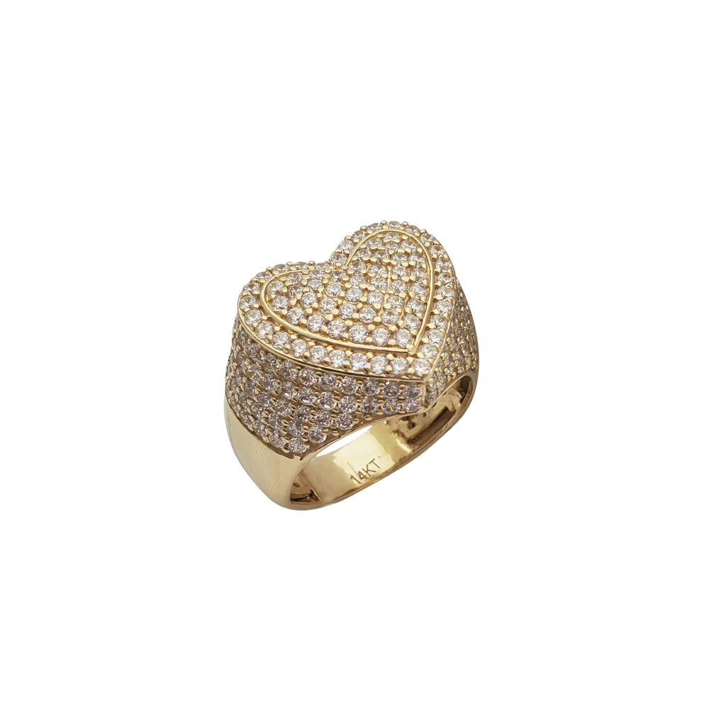Iced Out Heart Ring (14K)
