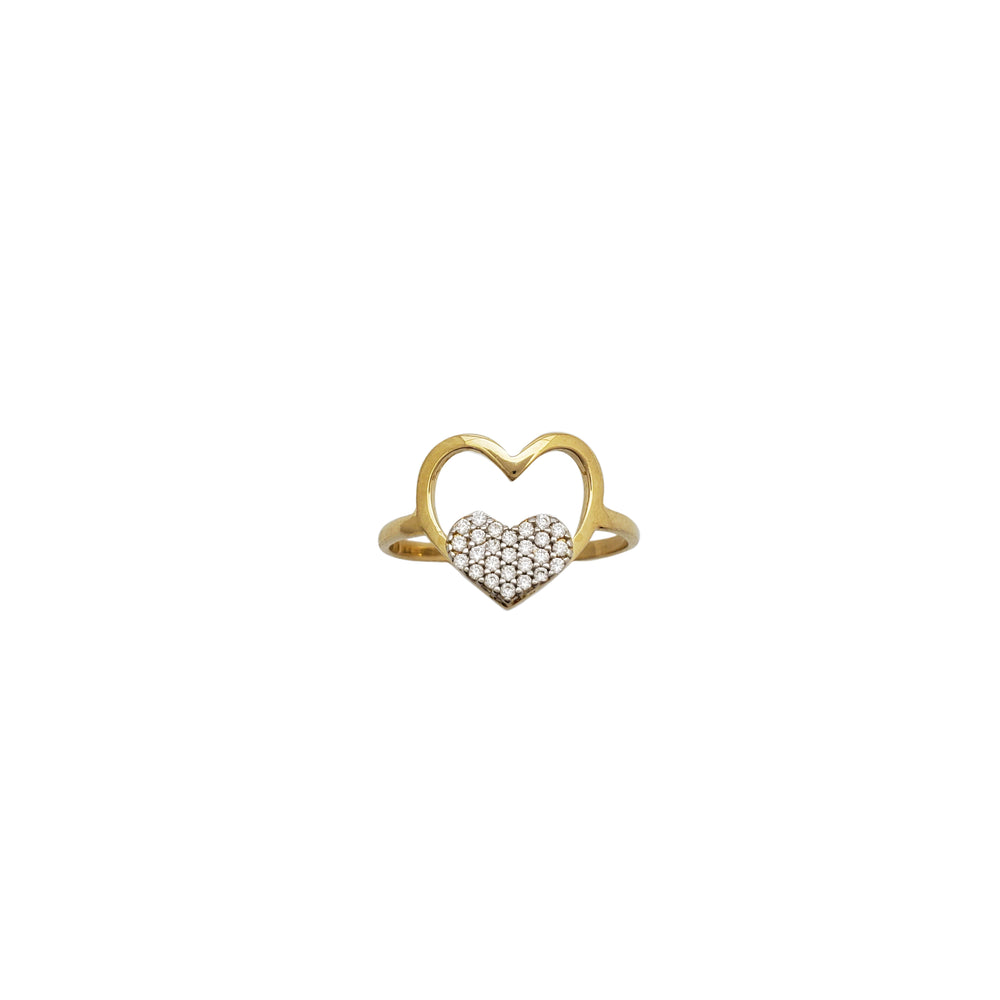 Double Heart Ring (14K)