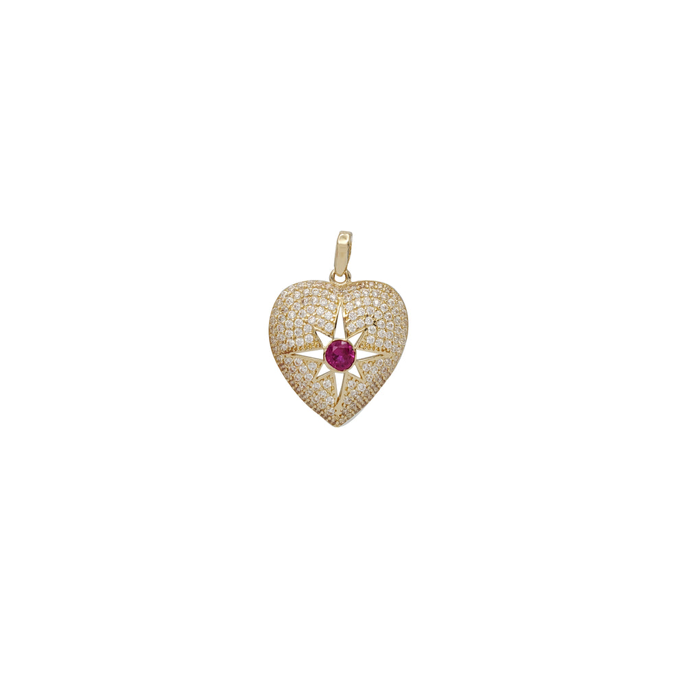 Stoneset Crimson Core Heart Pendant (14K)