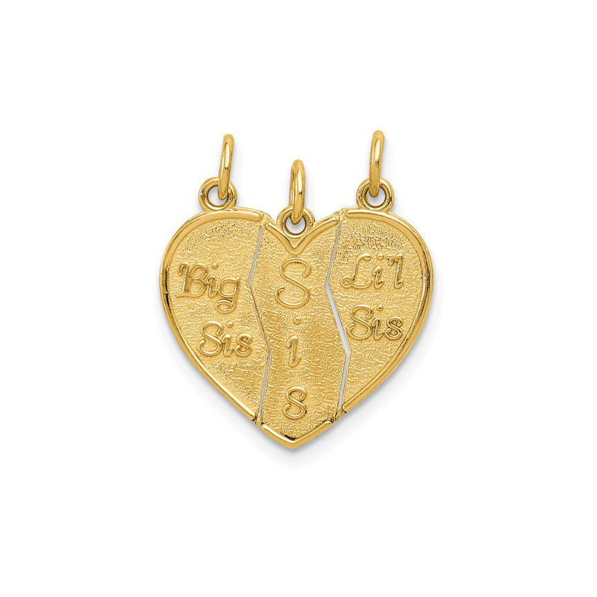 Break Apart "Sisters" Heart Pendant (14K)