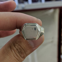 Hexagon Signet Ring (Gold) (Silver) - Popular Jewelry - New York