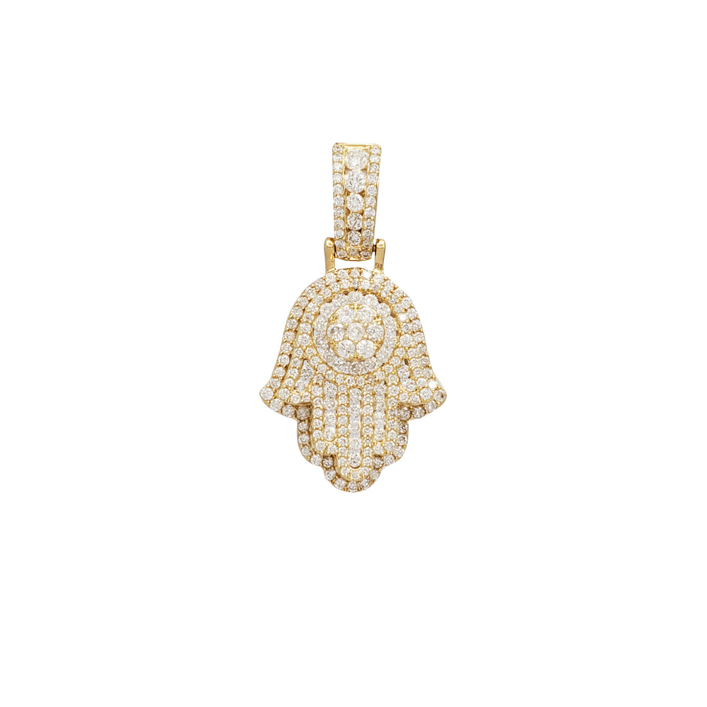 Diamond Hamsa Pendant (14K)