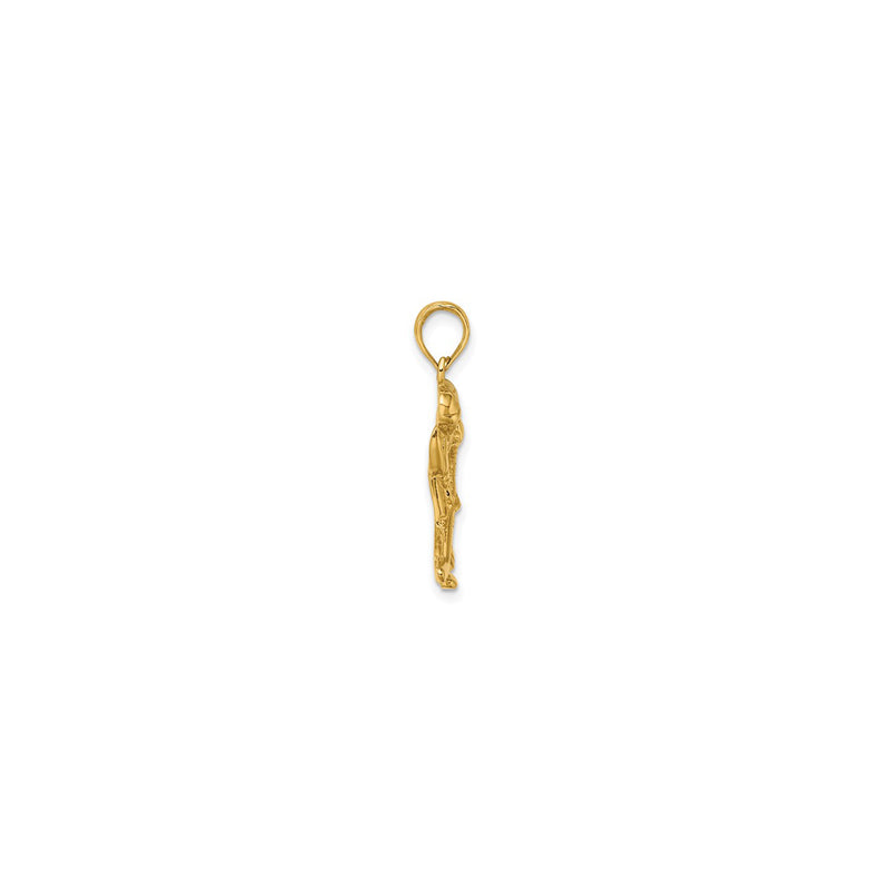 Hockey Player with Stick and Puck Pendant (14K)