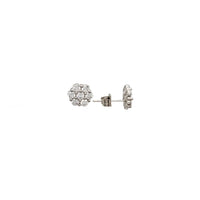 Zirconia Honeycomb Stud Earrings (14K)
