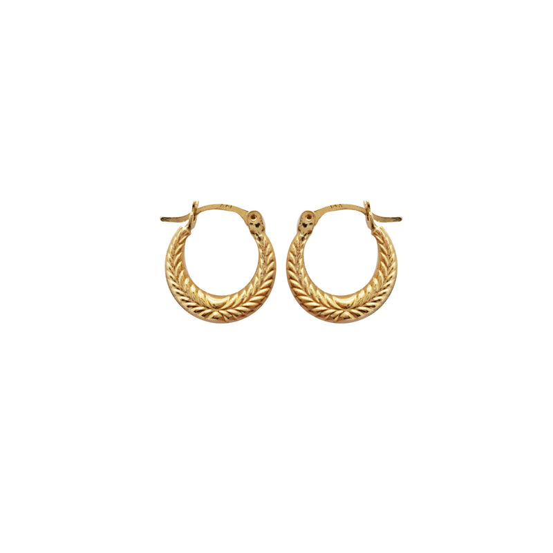 Textured Hoop Earrings (14K)