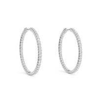One Row Inside-Out Hoop Earrings (Silver)