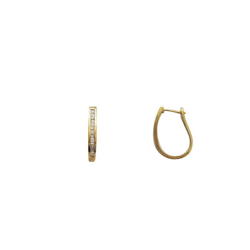 Diamond Half Bend Hoop Earrings (10K)