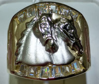 טבעת גברים עם ראש סוס כפול 14K - Lucky Diamond 恆福 珠寶 金 行 ניו יורק 169 Canal Street 10013 חנות תכשיטים פלייבוי צ'רלי צ'יינה טאון @luckydiamondny 2124311180