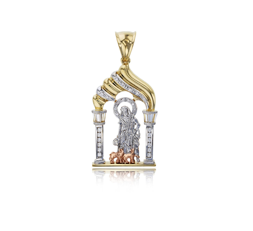 Tricolor Saint Lazarus Shepherd Pendant (14K)