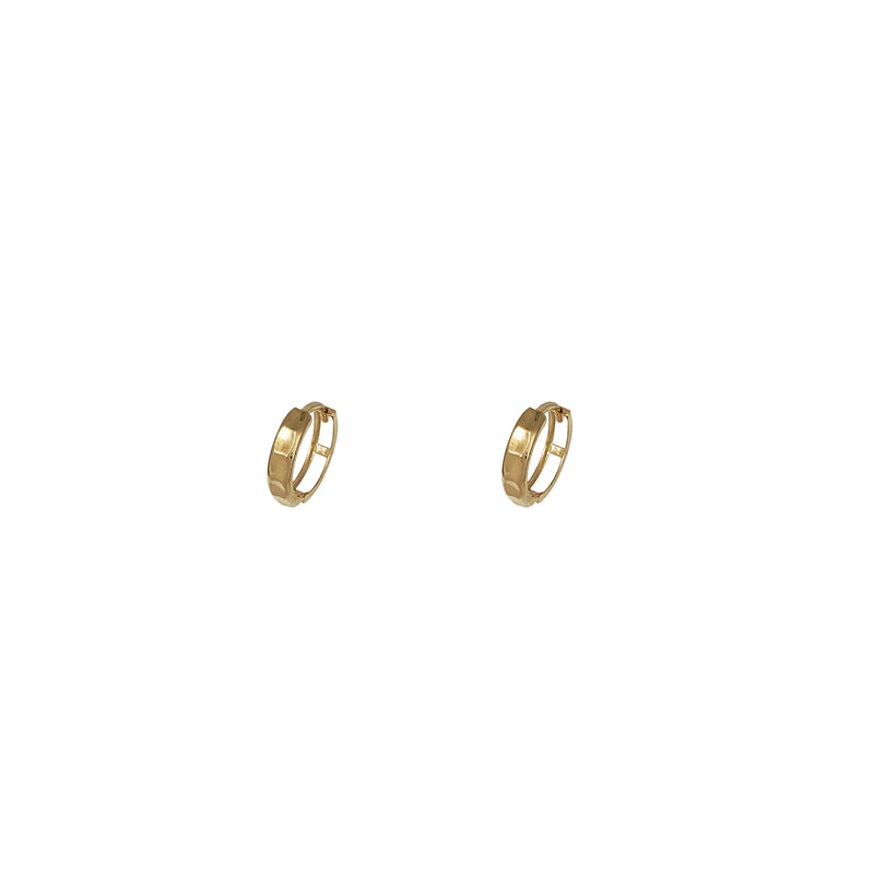 Yellow Gold CZ Huggie Earring (14K)