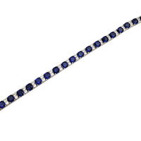 Puti ug Dulom nga Blue Cubic Zirconia Bracelet (Silver)