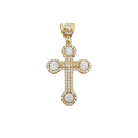 Iced-Out Budded Cross Pendant (10K)