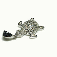 Jäätynyt miniatyyri kilpikonna riipus (hopea) - Popular Jewelry