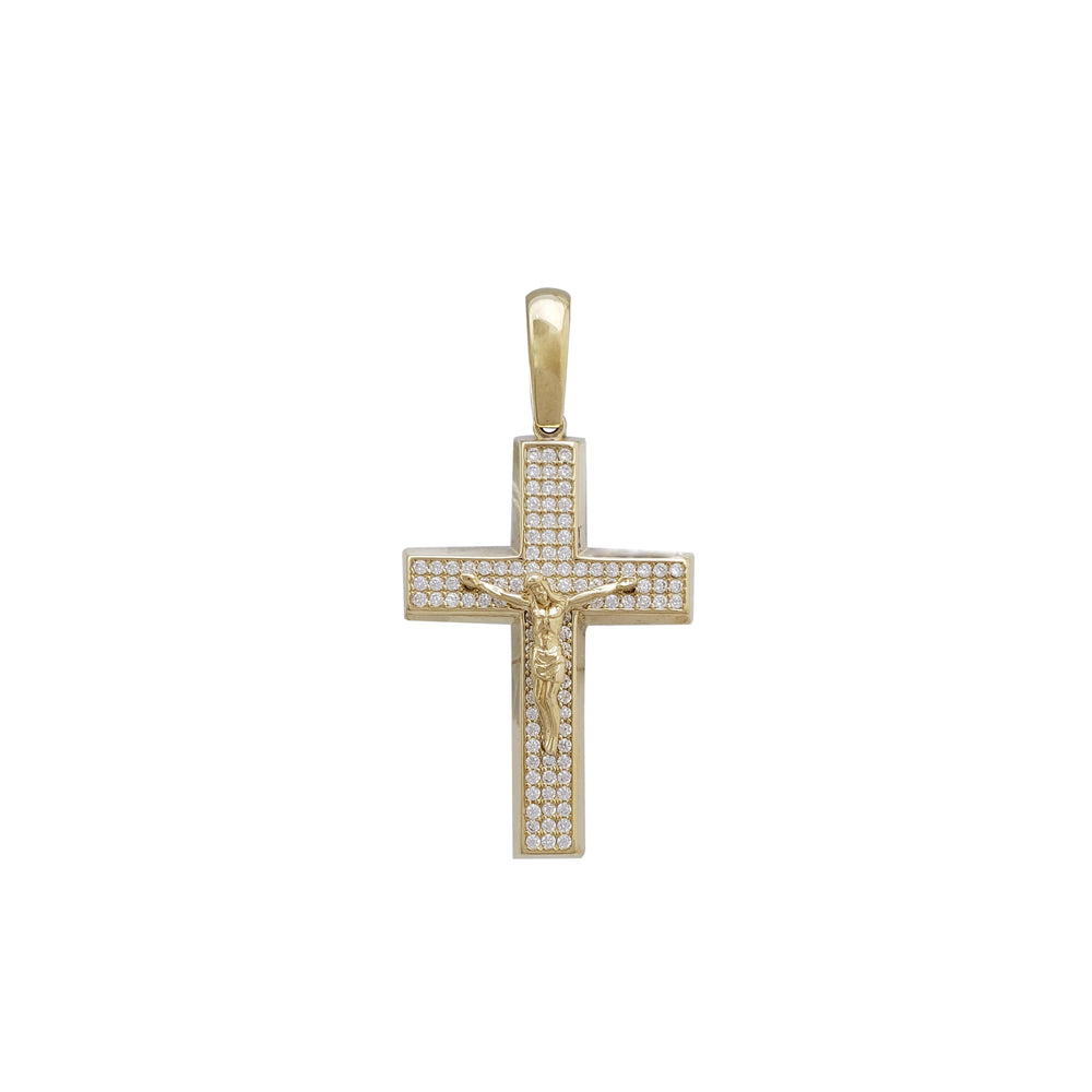 Iced Out Crucifix Pendant (14K