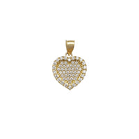 Iced-Out CZ Heart Pendant (14K)