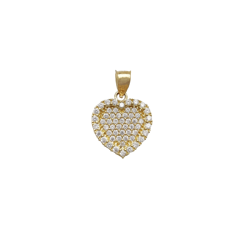 Iced-Out CZ Heart Pendant (14K)