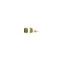 Yellow Gold Rectangle Peridot Earrings (14K)