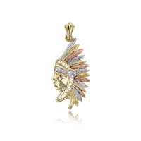 Tricolor Indian Chef Pendant (14K)