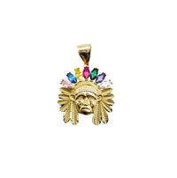 Multicolor Indian Head Pendant (14K)