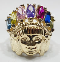 Indijas galvas gredzens daudzkrāsains 14K - Popular Jewelry