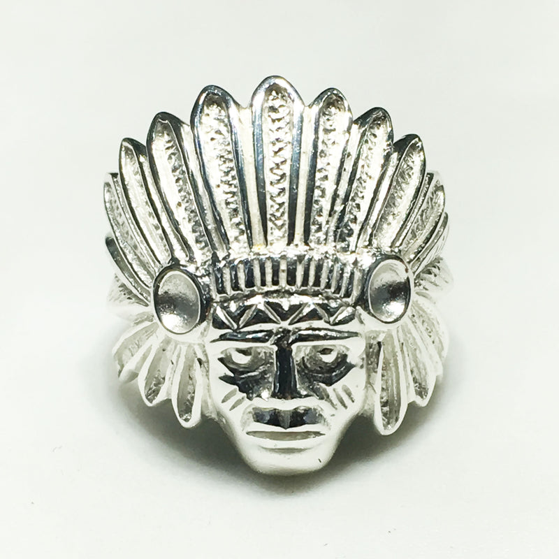 Indian's Head Men's Ring (Silver) - Popular Jewelry