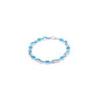 Blue Opal Infinity Bracelet  (Silver)