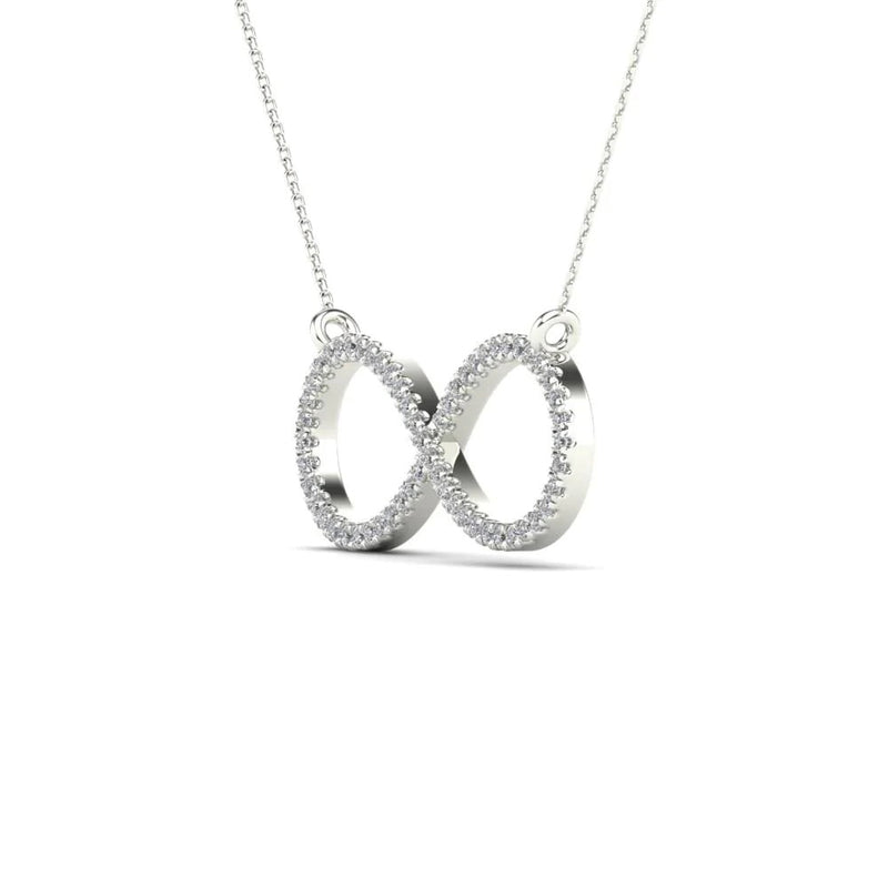 Diamond Stoneset Infinity Pendant Necklace (14K).