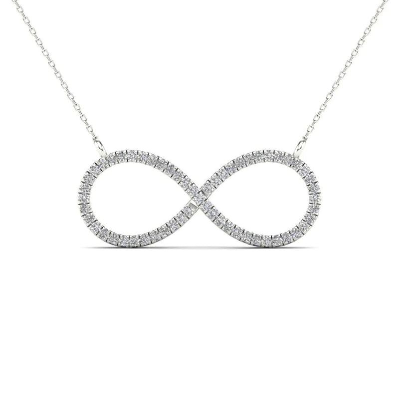 Diamond Stoneset Infinity Pendant Necklace (14K).