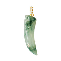 Diamond Bail Jade Fang Pendant (14K)