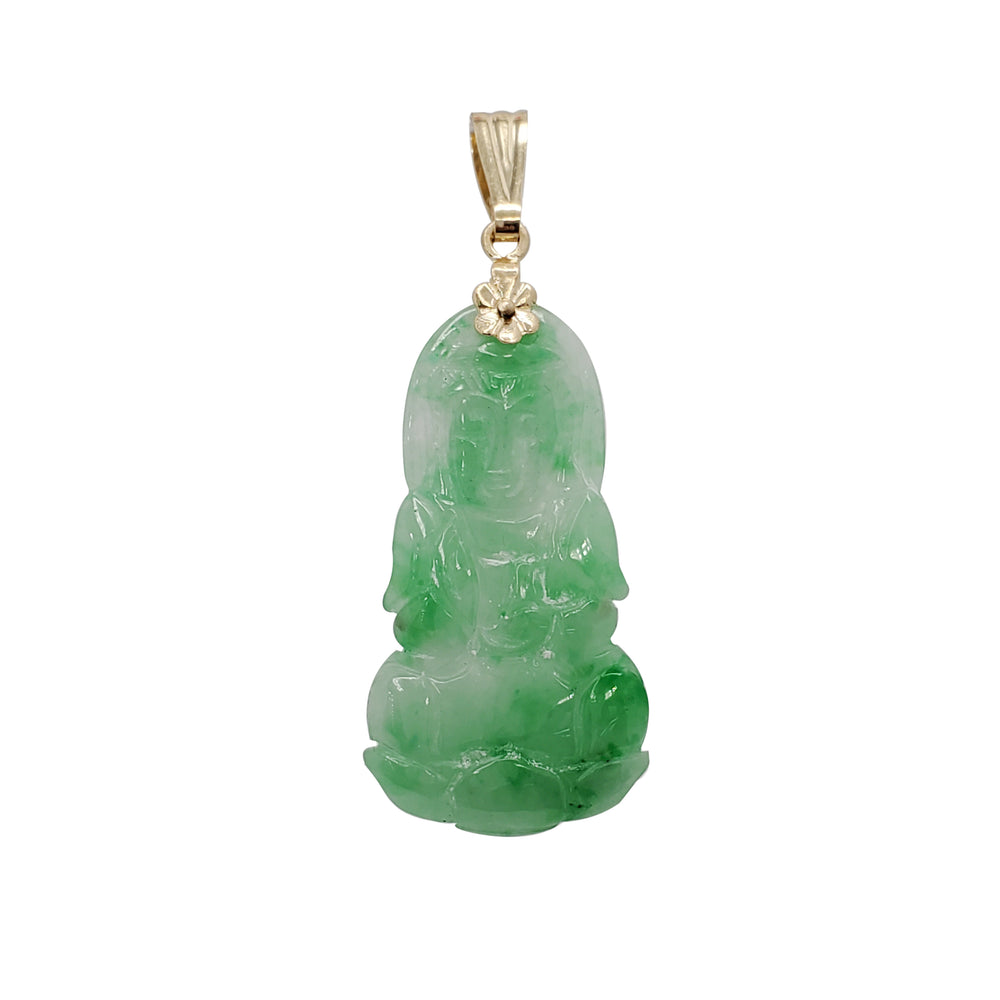 Jade Buddha Pendant (14K)