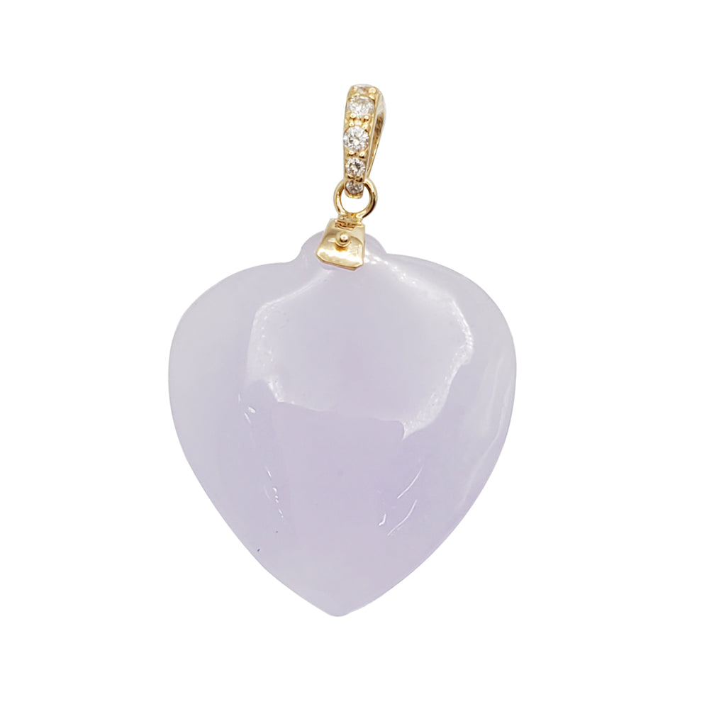 Purple Jade Diamond  Pendant (14K)
