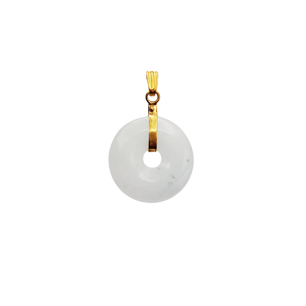 Mini Jade Pi Disc Pendant (14K)